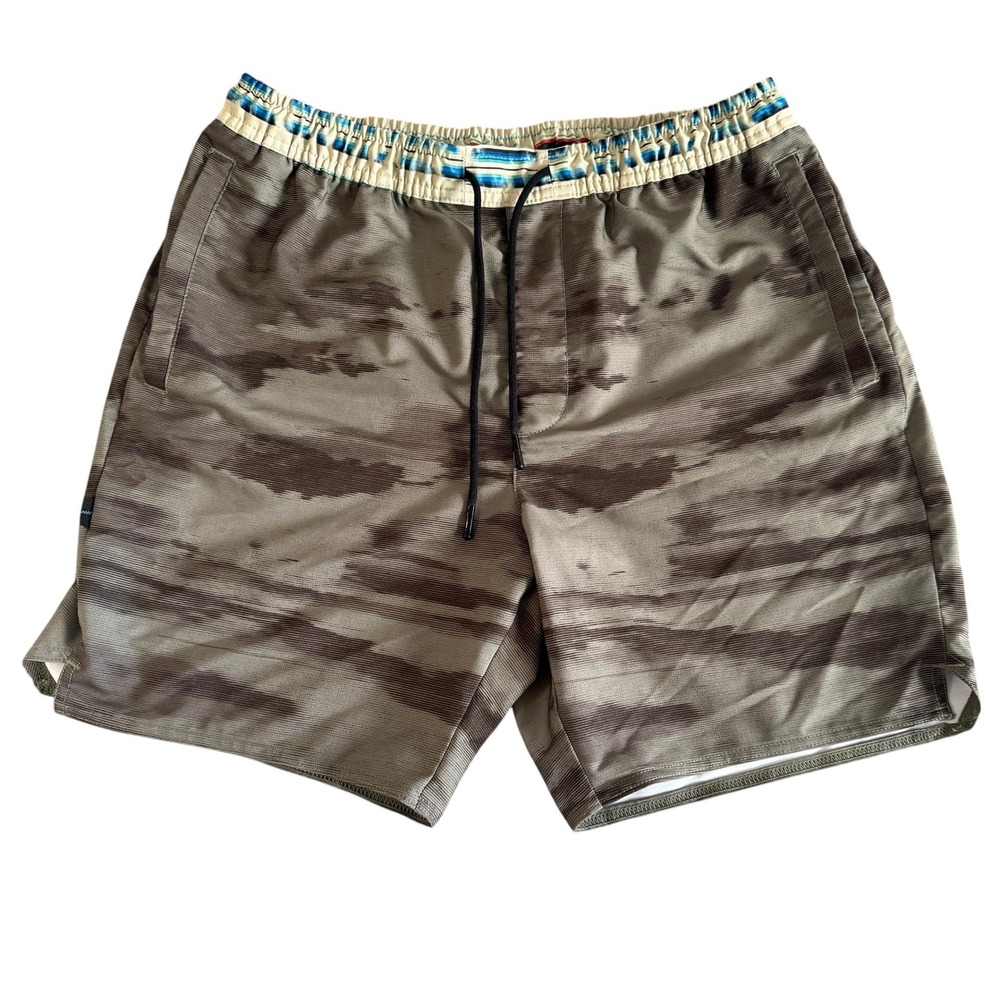 Stance‎ Large 6.5in Green Camo Stretch Drawstring Men's Unlined Athletic Shorts